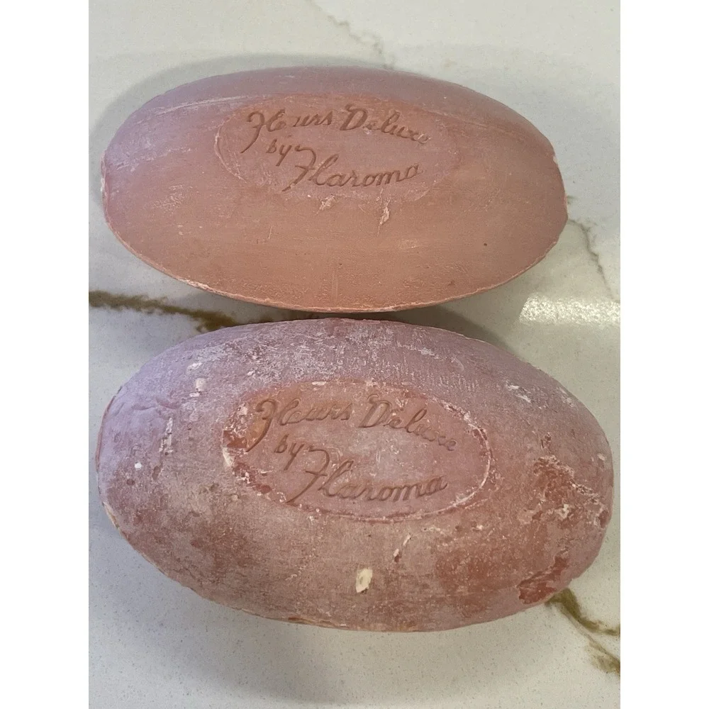 Vintage Fleurs Deluxe Cold Cream Bar Soap Lot of 2 Rose Geranium 2.75 oz Flaroma